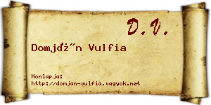 Domján Vulfia névjegykártya